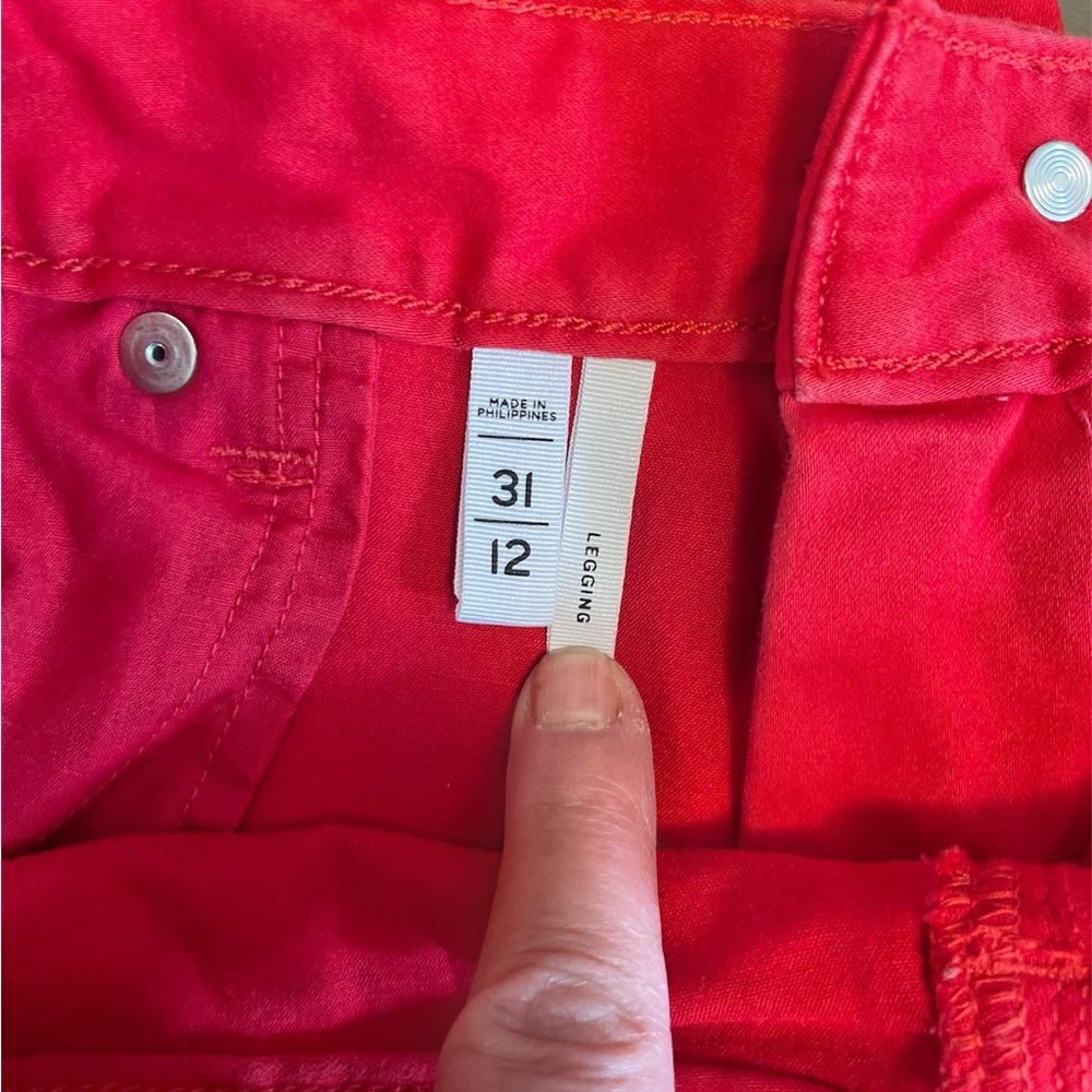 LOFT Red Stretch Leggings - Picture 5 of 6